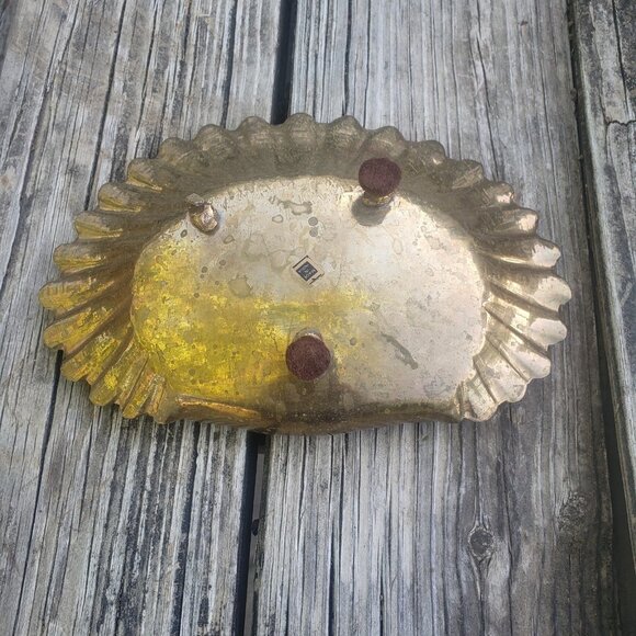 Nautical Brass Sea Shell Shaped Footed Trinket Holder Soap Dish 8.5" Long India - Picture 2 of 9